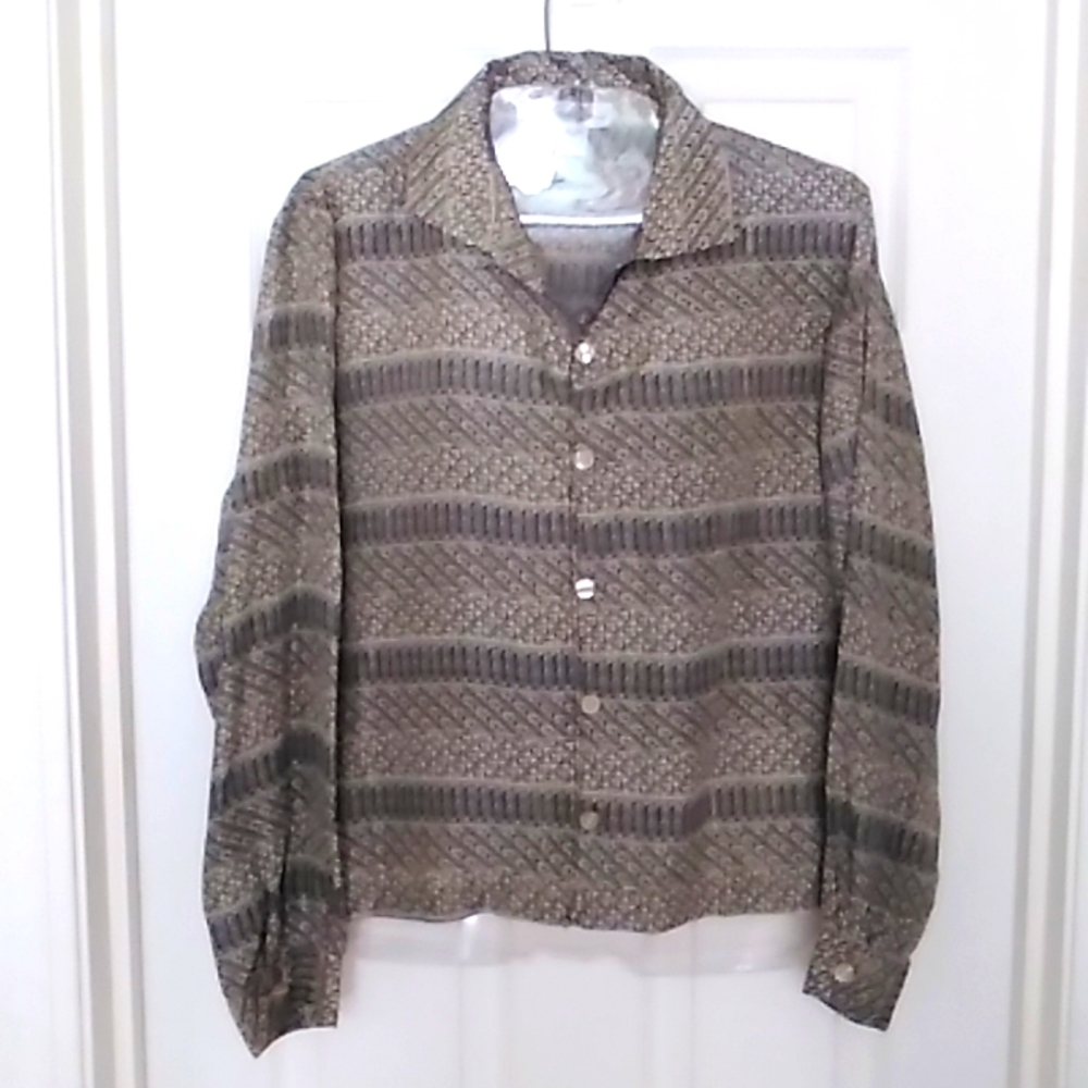 Silk pullover blouse Long Sleeve Lee David